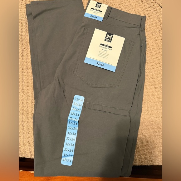Men's Gray Straight Fit Pants - Picture 1 of 2